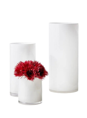 Modern White Glass Vase, In 3 Sizes