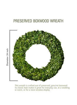 Preserved Boxwood Wreaths & Garland, In Various Sizes