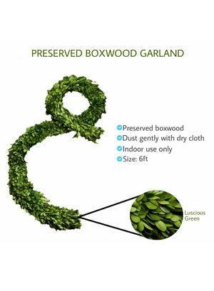 Preserved Boxwood Wreaths & Garland, In Various Sizes