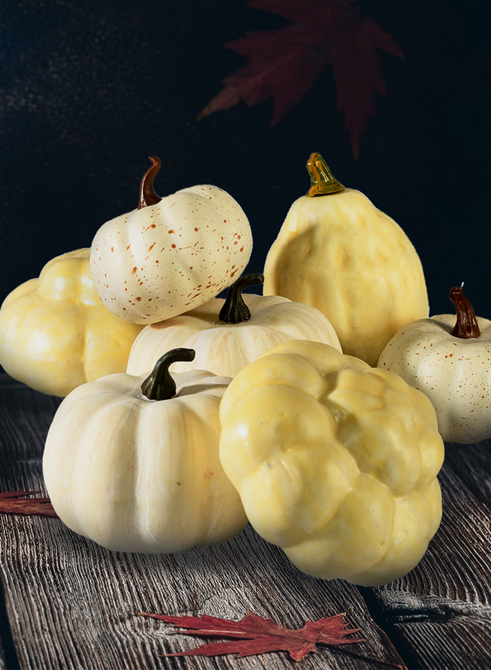 Assorted Harvest Pumpkins, Set of 6 & 7, in 2 Colors