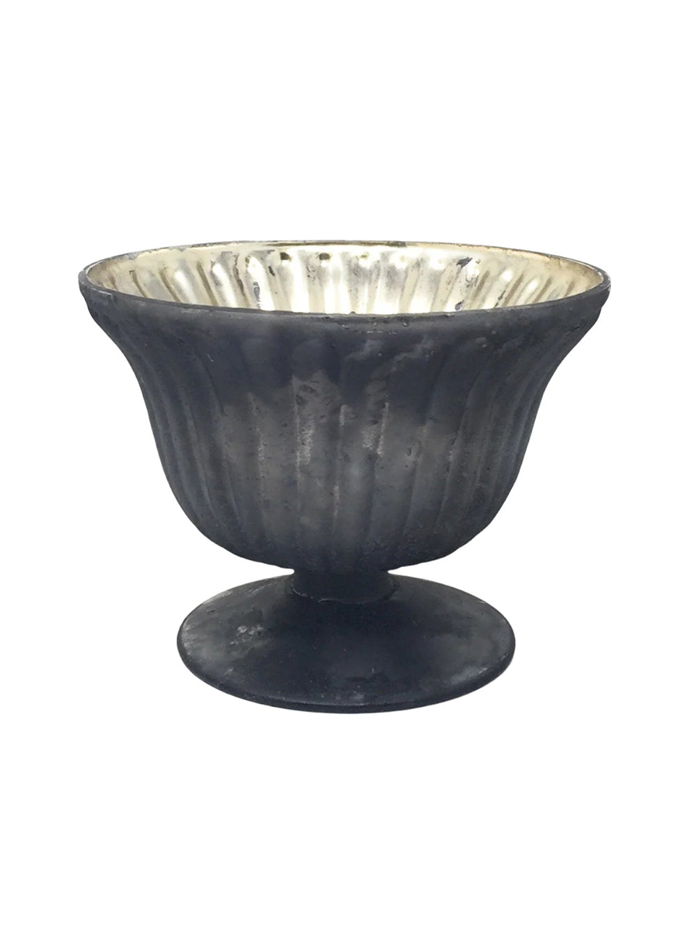 Platinum Ribbed Glass Bowl, in 2 Sizes