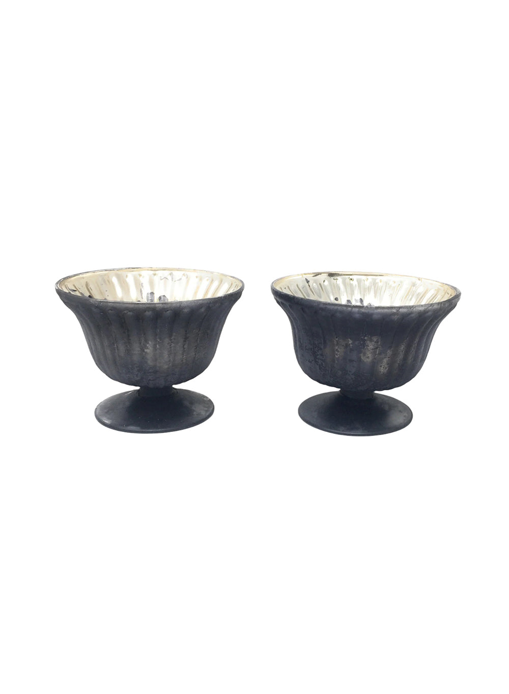 Platinum Ribbed Glass Bowl, in 2 Sizes