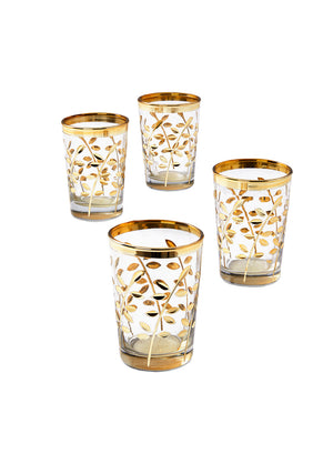 Moroccan Gold Votive Candle Holders, 2.25" Diameter & 3.5" Tall, Set of 4 & 24