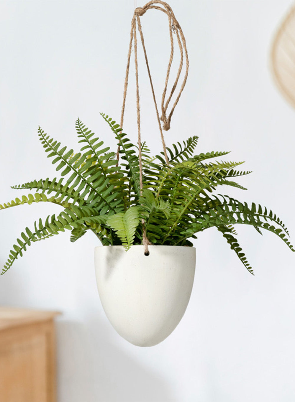 Faux Boston Fern in Hanging Pot - in 2 Sizes