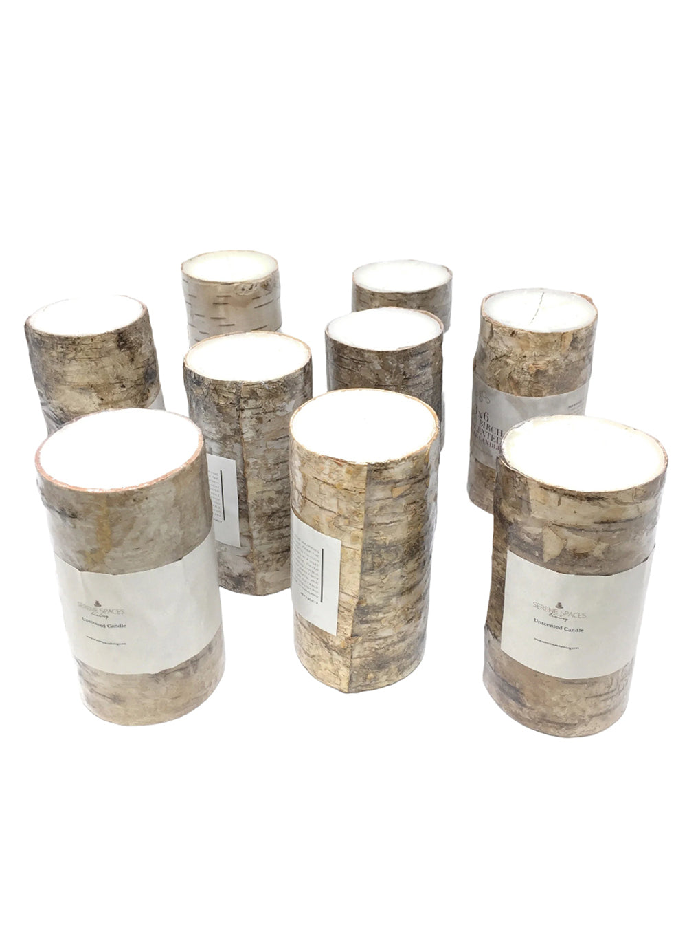 Birch Bark Candle, in 3 Sizes, Set of 2, 3 & 12