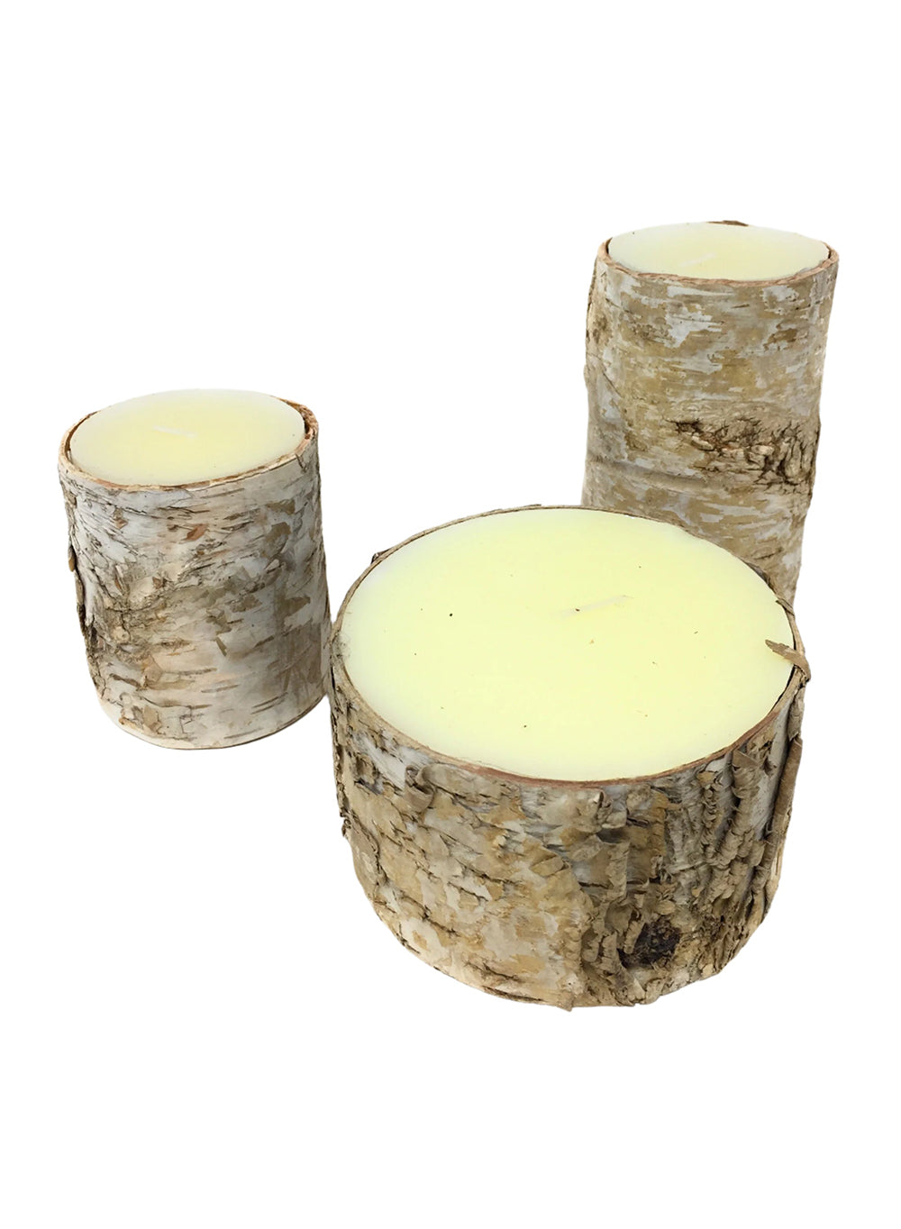 Birch Bark Candle, in 3 Sizes, Set of 2, 3 & 12