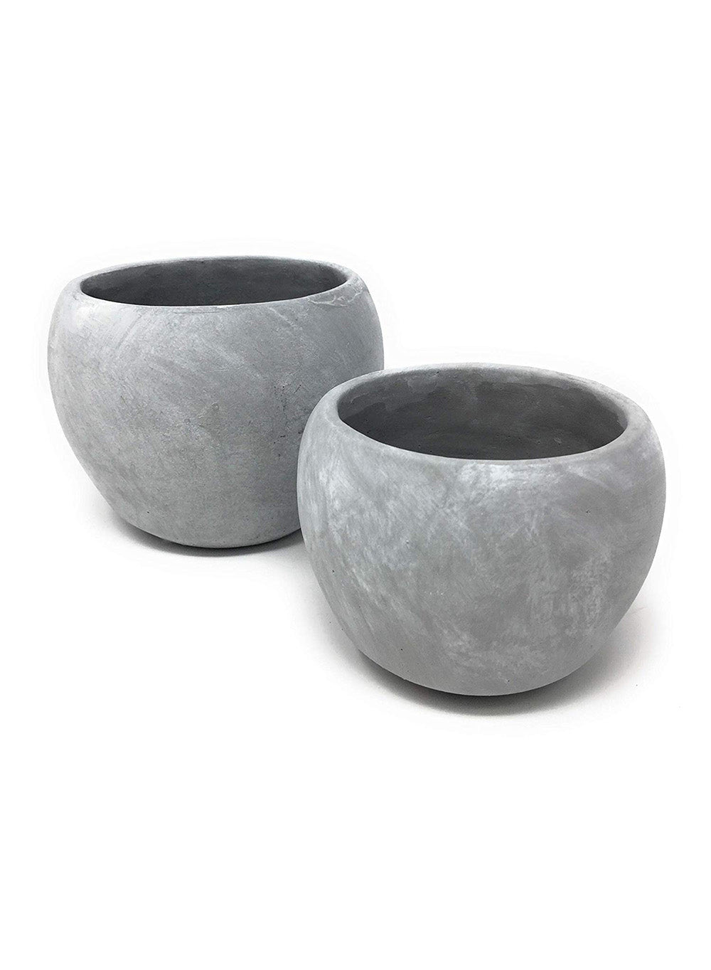 Decorative Grey Cement Curvy Fishbowl Vase, in 2 Sizes