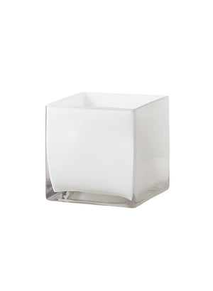 Glossy White Glass Cube