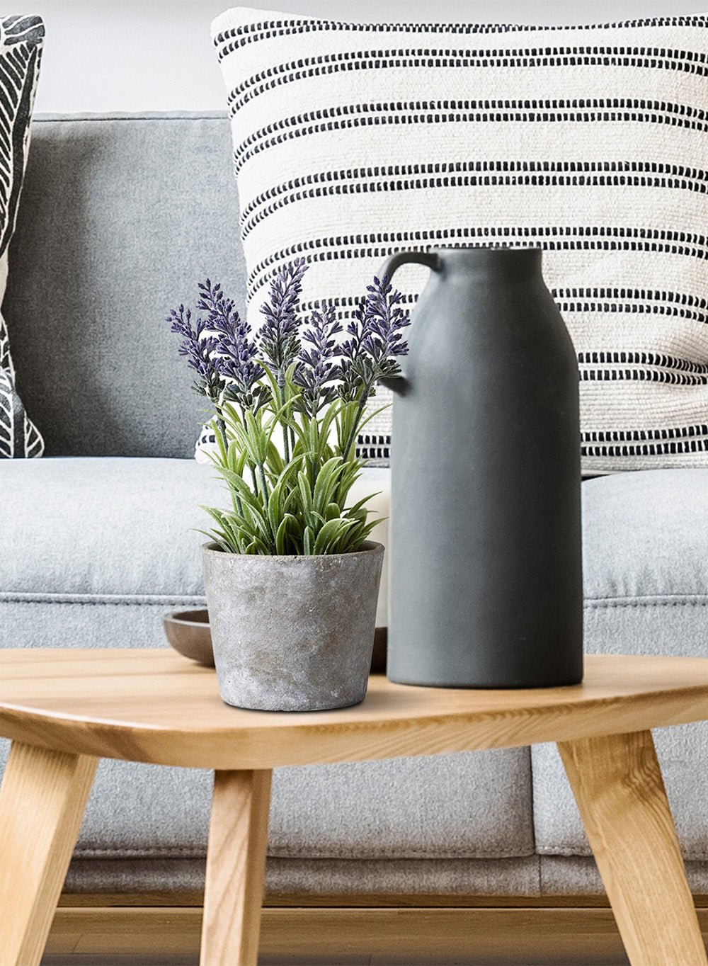 Planters With Lavender, 4" Diameter & 10" Tall