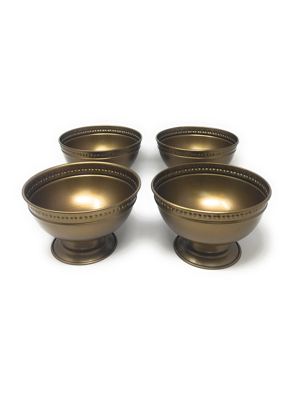 Antique Gold Iron Pedestal Bowl, Set of 2/4/12