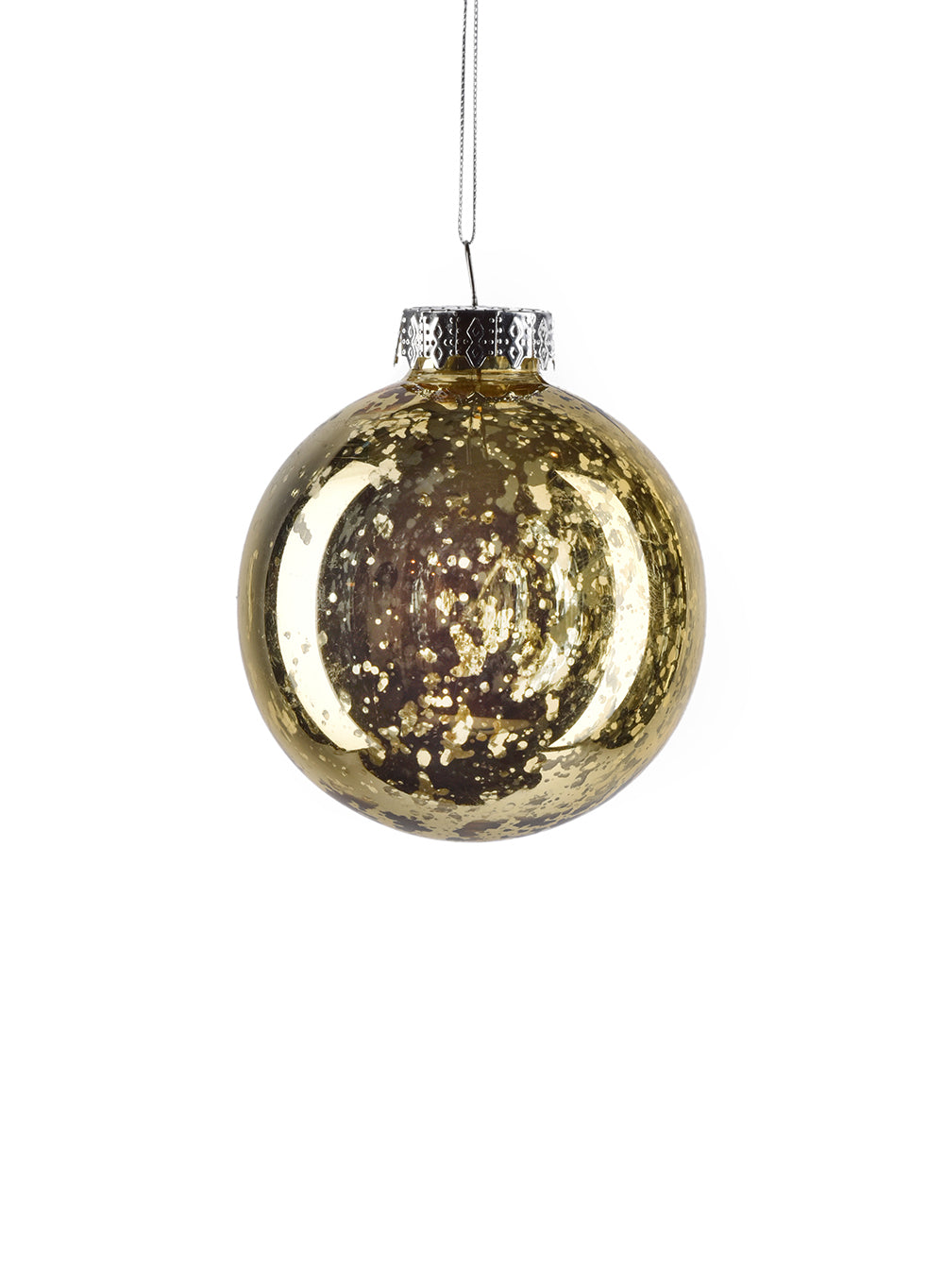 3" Gold Mercury Glass Finish Plastic Ball Ornament, Set of 12