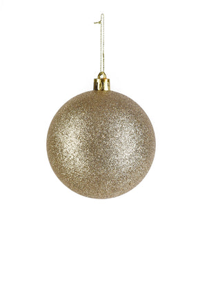 3" Gold Glitter Plastic Ball, Set of 12