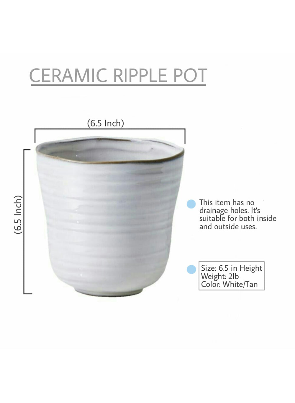 Ceramic Ripple Pot, in 2 Colors & Sizes