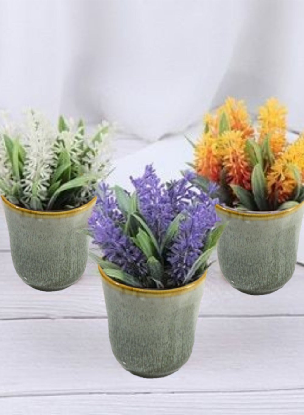 Ceramic Ripple Pot, in 3 Colors, Set of 6