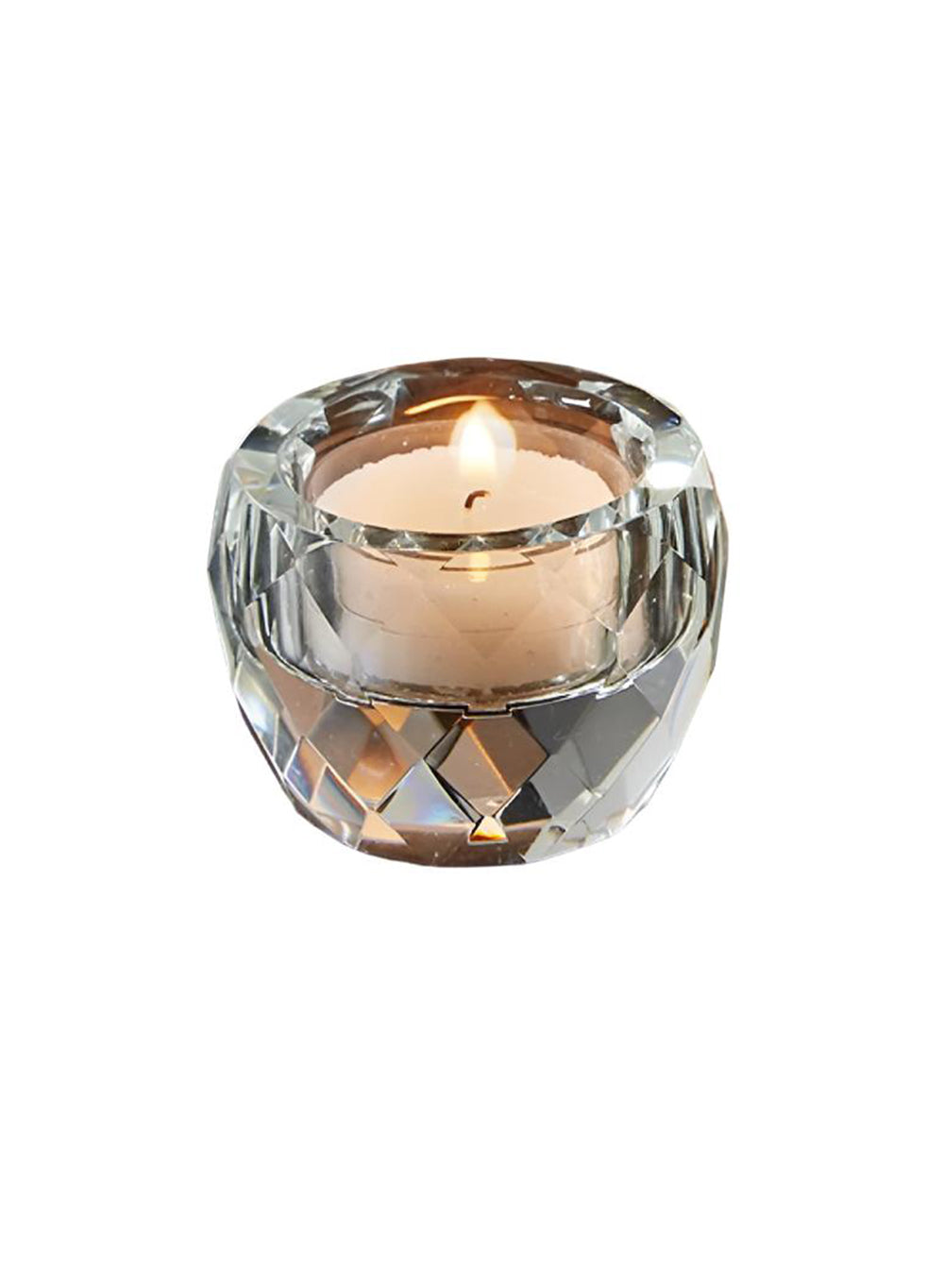 Cut Crystal Tea Light Holder, Beautiful Glow, 2 Sizes Available