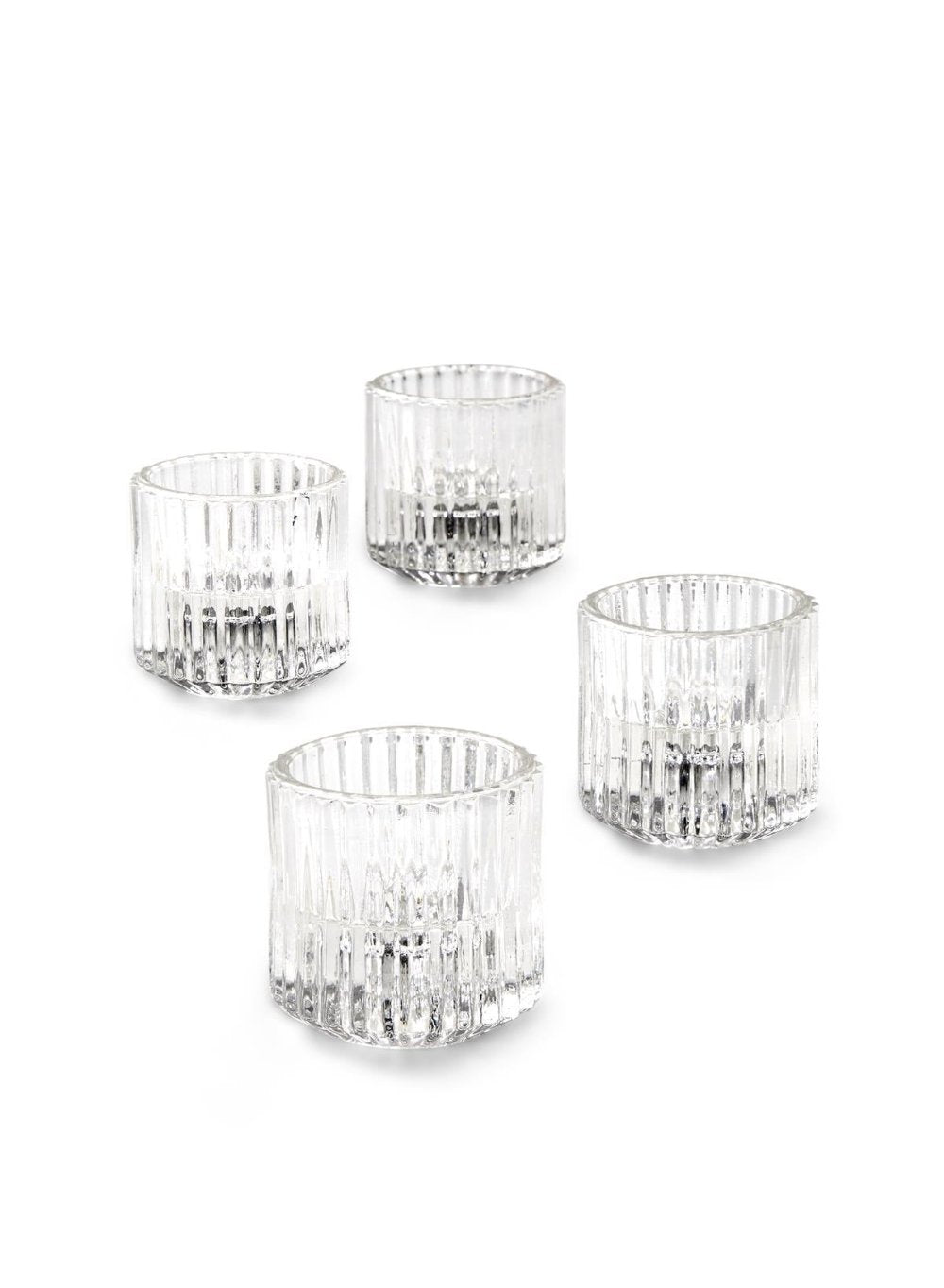 2.25" Ribbed Glass Tealight Holders, in 2 Colors