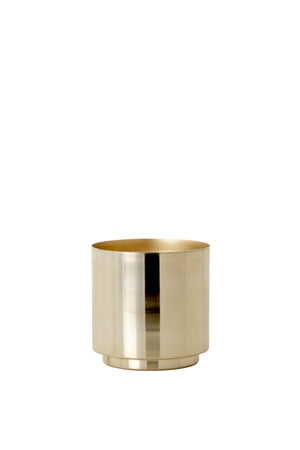 Shiny Gold Cylinder Vase, 5" Diameter and 5" Tall