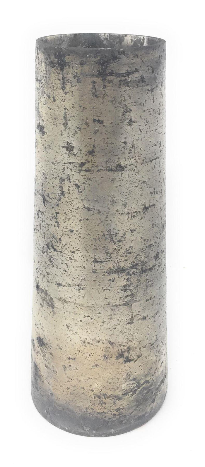 Serene Spaces Living Vintage Style Pewter Bud Vase, Tapered Glass Vase, Measures 7.75" Tall and 3" Diameter, Sold Individually and in Set of 4