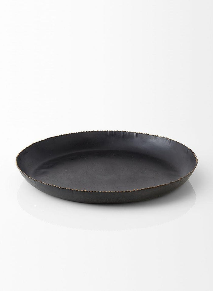 Serene Spaces Living Black Metal Dish, Multipurpose Iron Tray, Available in 2 sizes