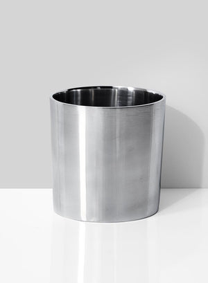 Serene Spaces Living Polished Aluminum Cylinder Vase, Measures 4 in H X 4 in D, Sold Individually