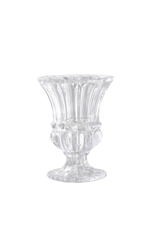 Serene Spaces Living Set of 4 Fancy Small Pedestal Glass Vase, Centerpiece for Events, Weddings, Measures 6" Tall and 4.5" Diameter