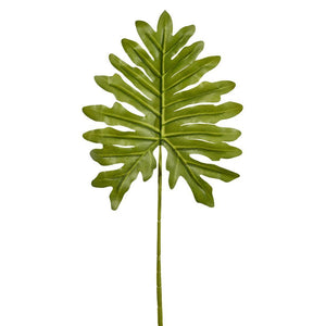 Serene Spaces Living Large Faux Philodendron Stem, Real Looking Plant Leaves for Decoration, Measures 23" Tall, Pack of 12