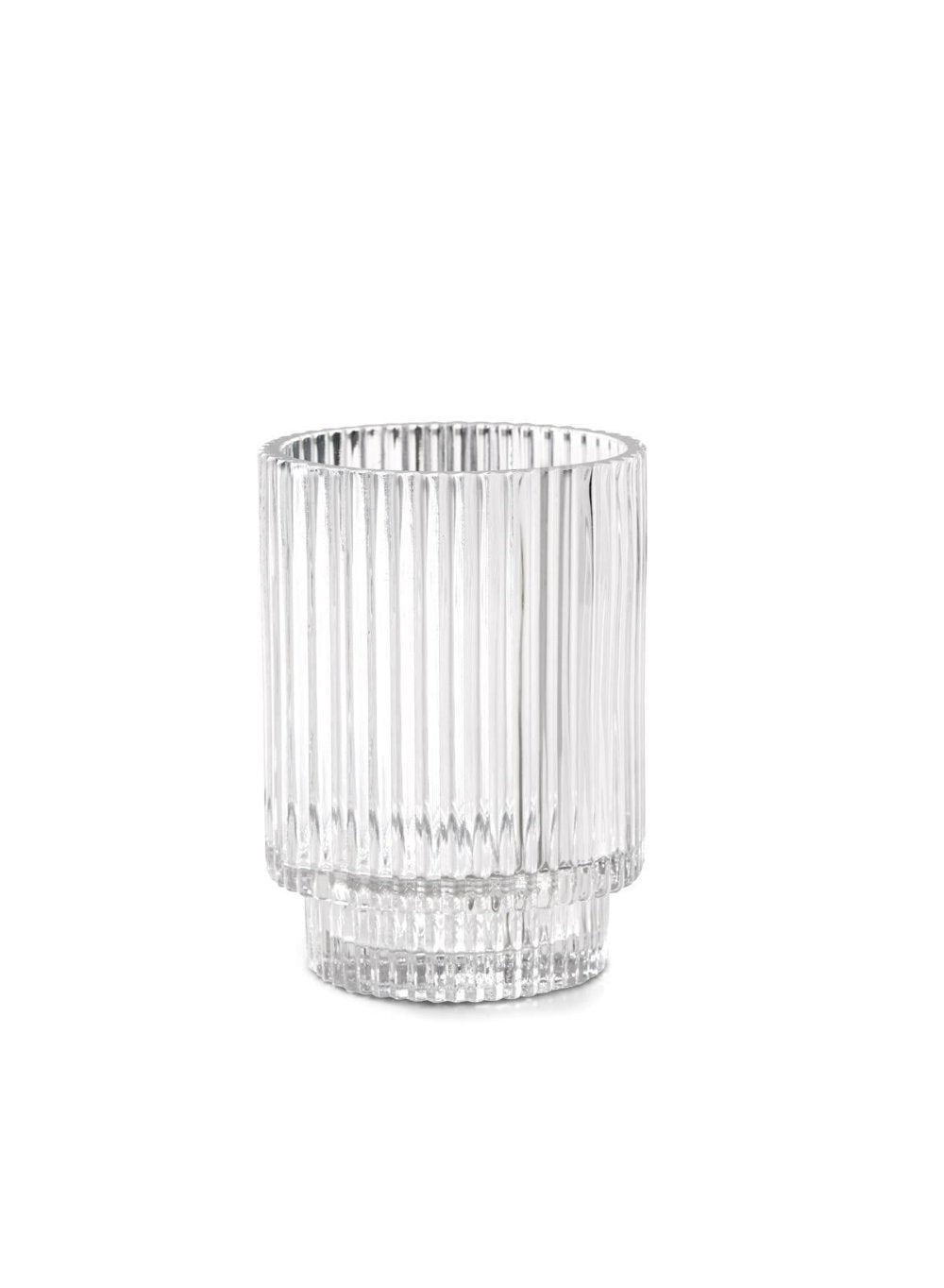 5" Ribbed Glass Votive Candle Holder, in 3 Colors