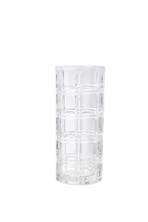 Serene Spaces Living Etched Glass Cylinder, Centerpiece Vase for Wedding or Event, Measures 9.75" Tall and 4.25" Diameter