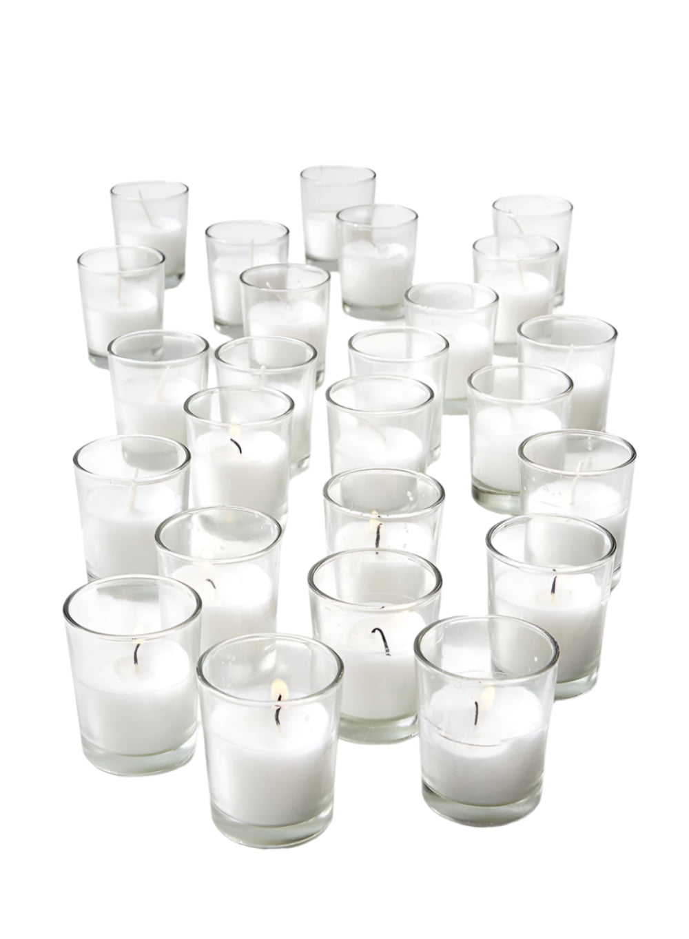 10-Hour White Unscented Votive Candles, Set of 100