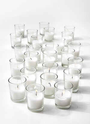 10-Hour White Unscented Votive Candles, Set of 100