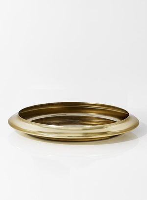 Serene Spaces Living Modern Shiny Gold Handi Bowl, Large Size, Ideal for Wedding, Event, Building Lobby, Measures 18” in Diameter, 2.5” Tall