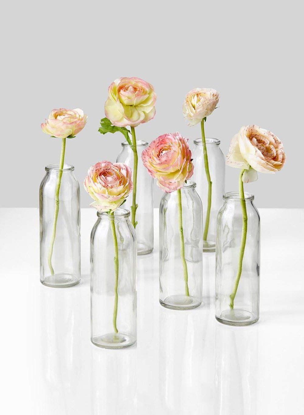 Clear Glass Bud Vases, Set of 6 and 48