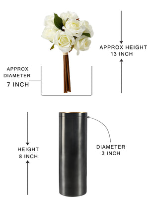 Serene Spaces Living DIY Vase Kit: Contains White Rose Bouquet & Vase