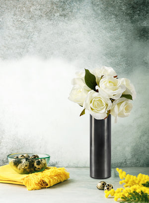 Serene Spaces Living DIY Vase Kit: Contains White Rose Bouquet & Vase