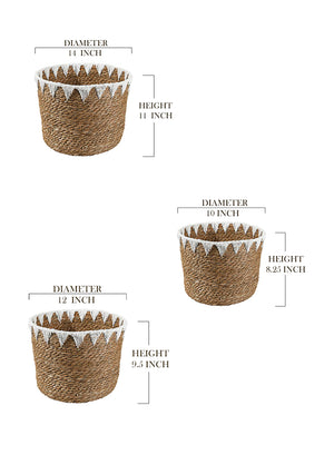 Handmade Cattail Leaf Basket, in 3 Sizes