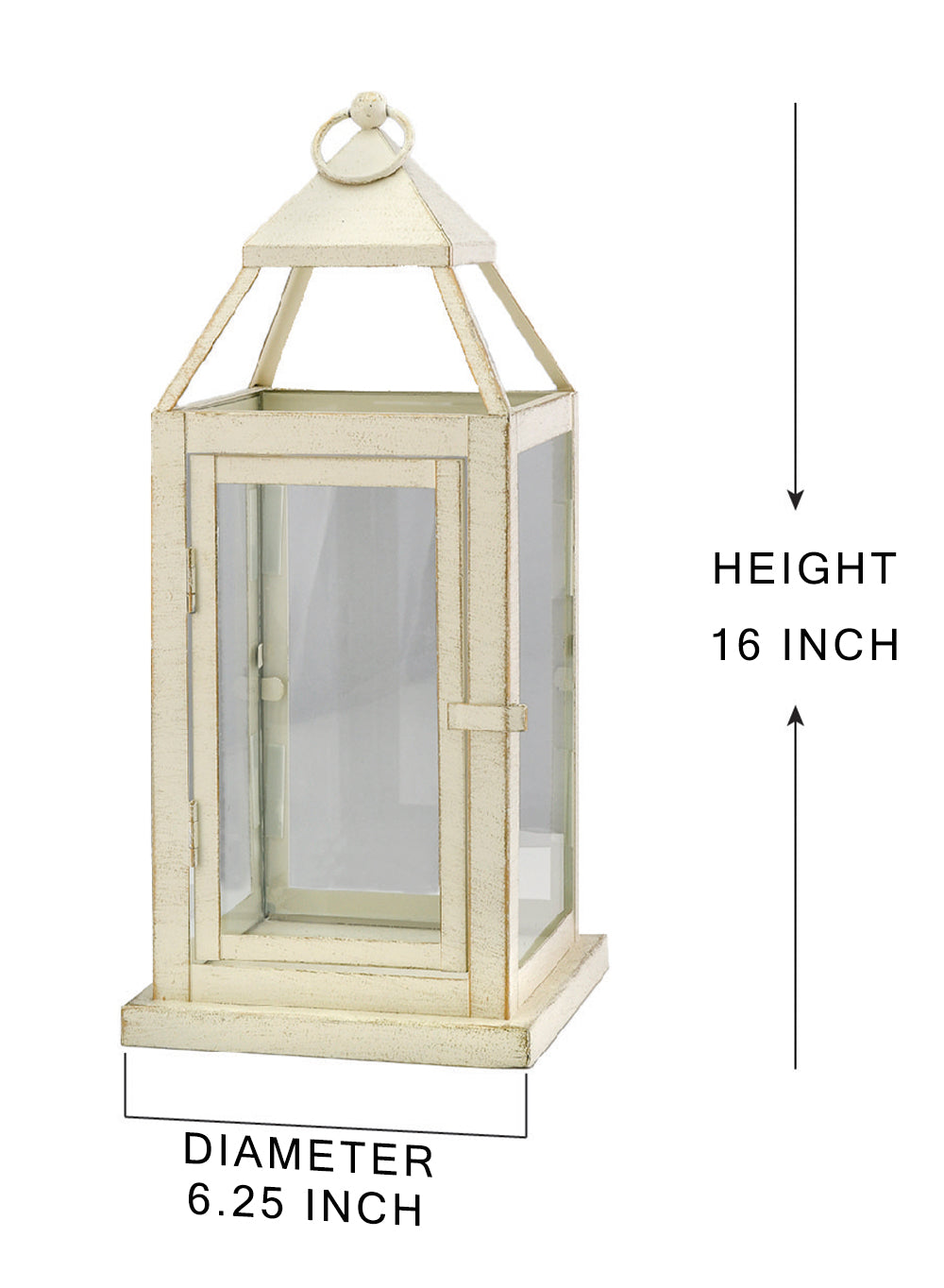 Heritage White Metal Lantern, in 2 Sizes