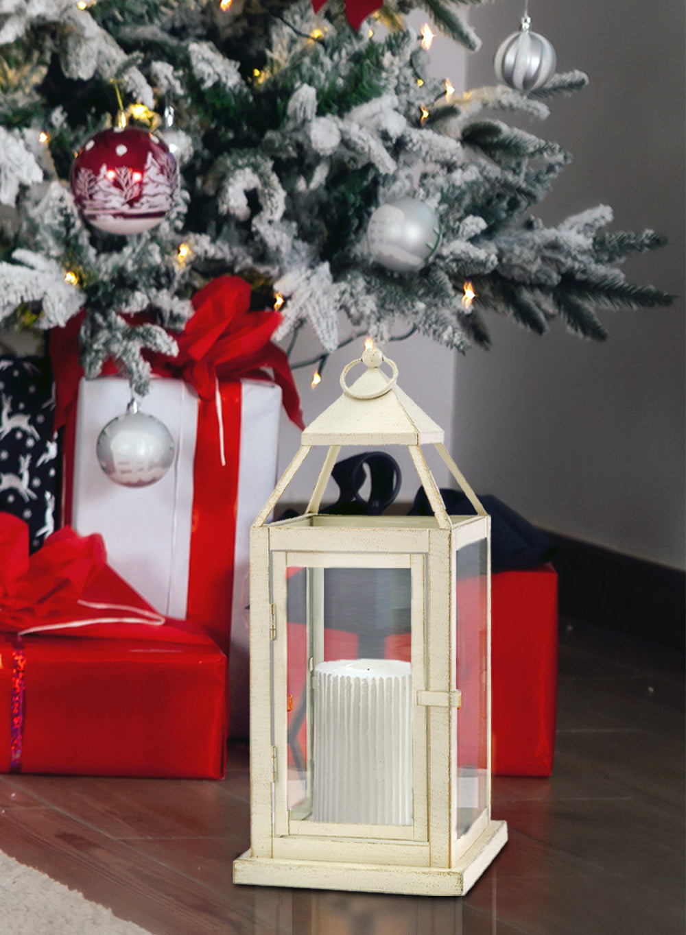 Heritage White Metal Lantern, in 2 Sizes