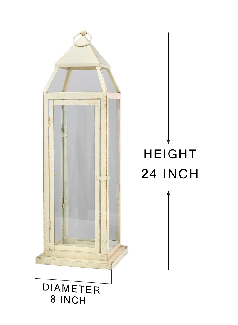 Heritage White Metal Lantern, in 2 Sizes