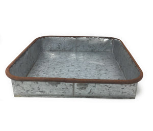 Serene Spaces Living Zinc Rust Rim Tray, 3 Sizes Available