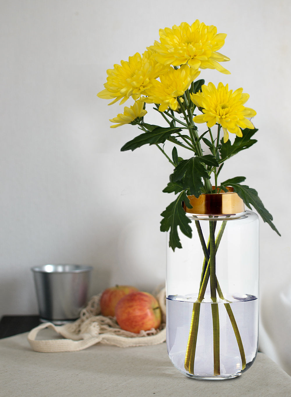 Ball Vase with Gold Rim, in 3 Sizes