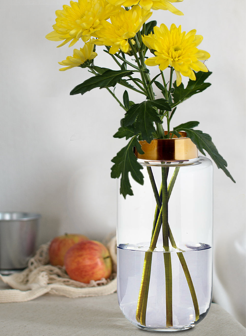 Ball Vase with Gold Rim, in 3 Sizes