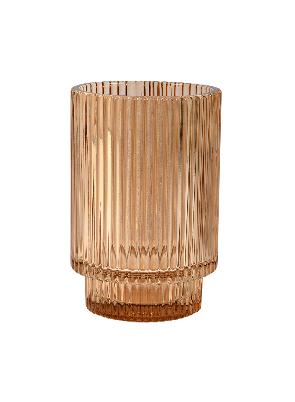 5" Ribbed Glass Votive Candle Holder, in 3 Colors