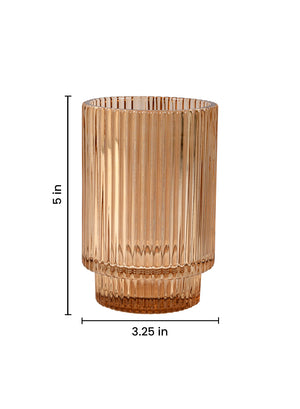 5" Ribbed Glass Votive Candle Holder, in 3 Colors