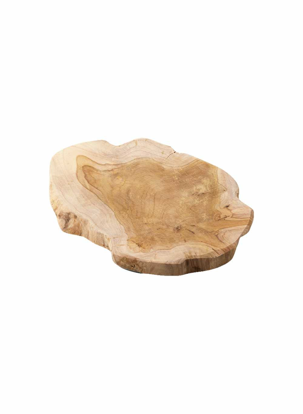 Serene Spaces Living Natural Teak Tree Trunk Board, 8" Long, 6" Wide, 0.75" Tall