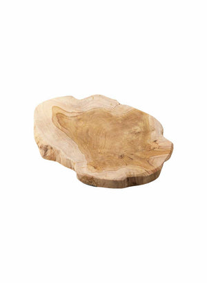 Serene Spaces Living Natural Teak Tree Trunk Board, 8" Long, 6" Wide, 0.75" Tall