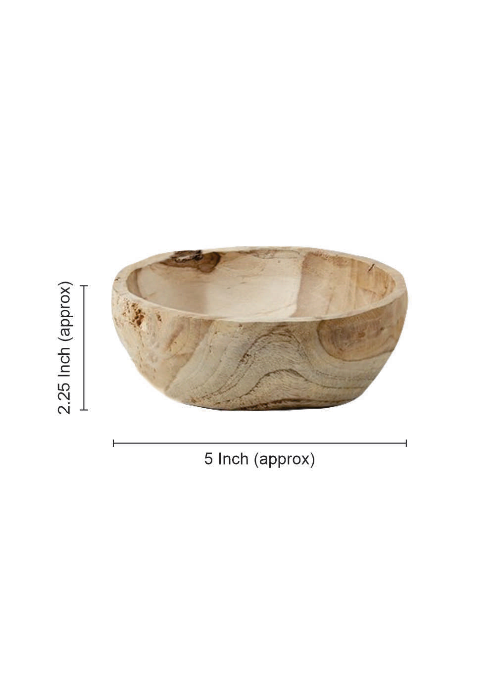 Hand-Carved Natural Teak Serving Bowl, In 3 Sizes