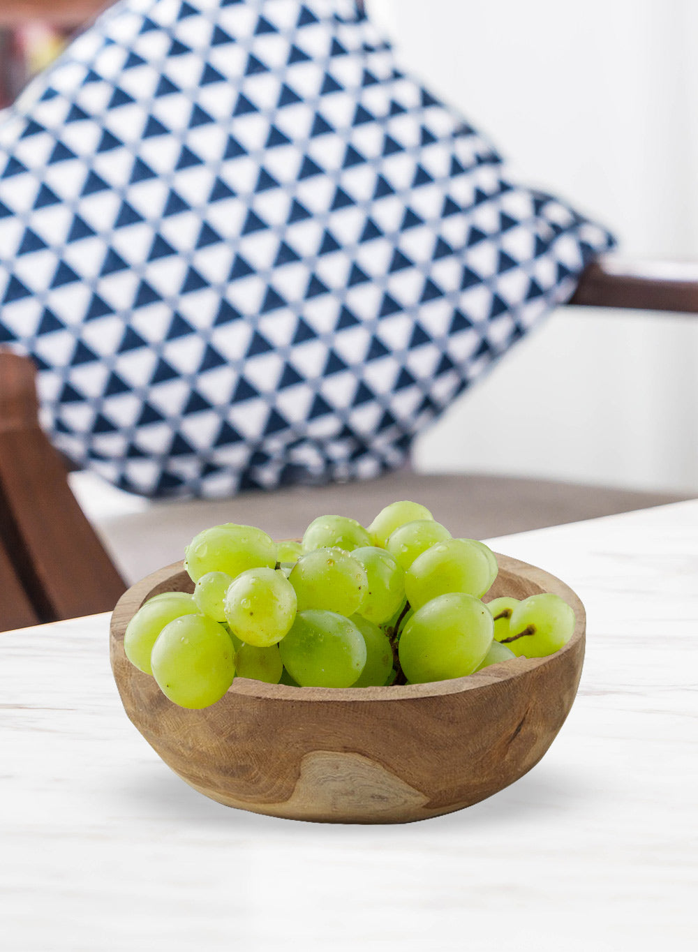 Hand-Carved Natural Teak Serving Bowl, In 3 Sizes