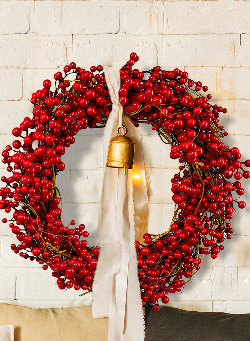 Red Berries Wreath, 20" Diameter