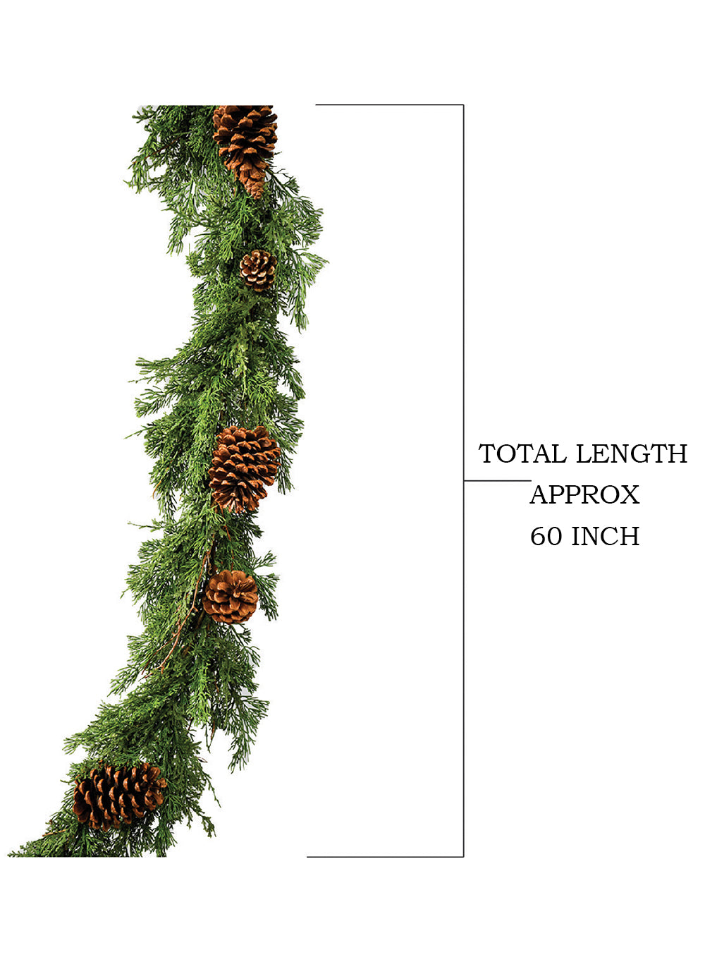 60" Artificial Cypress Garland with Pine Cones