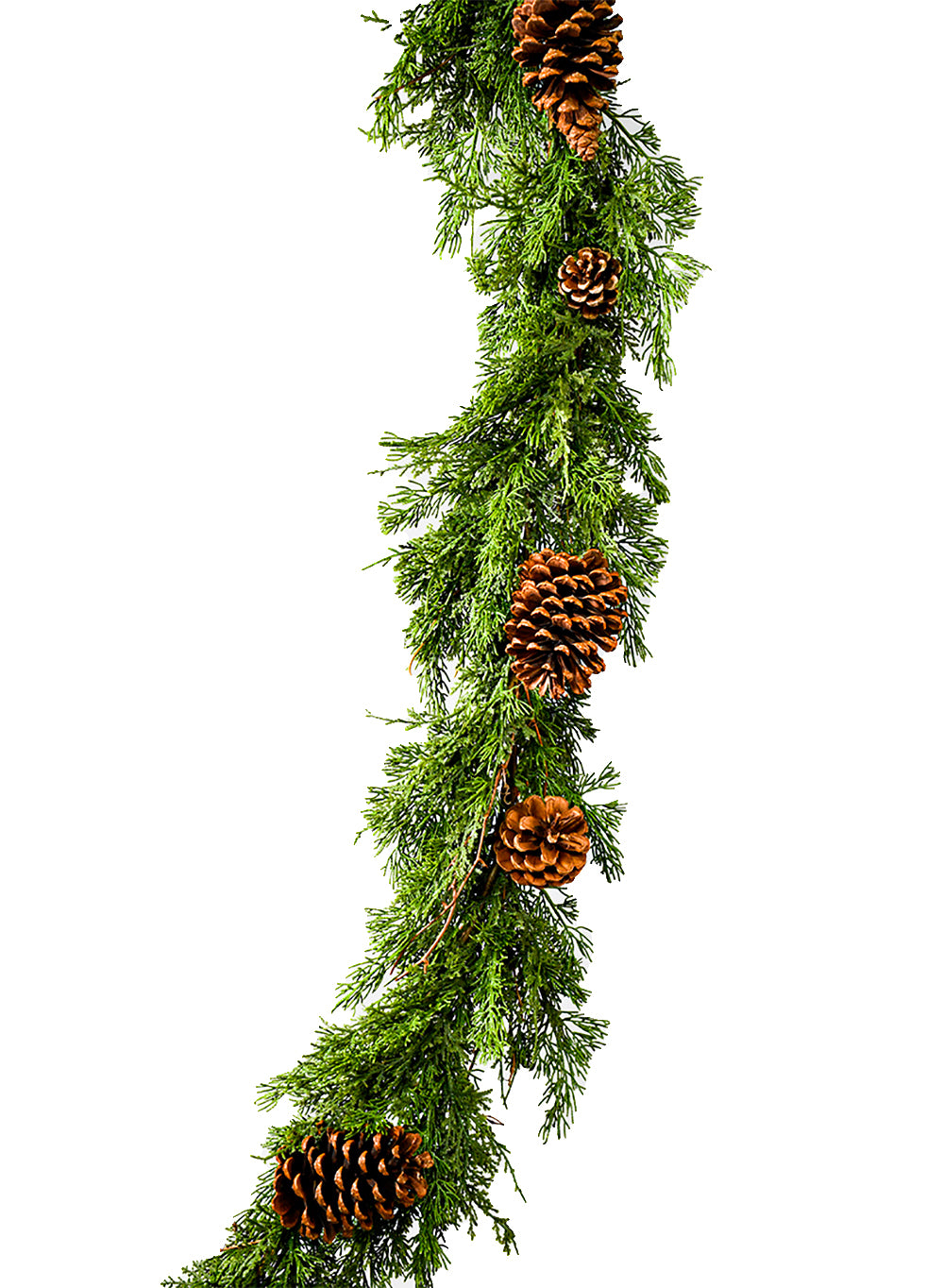 60" Artificial Cypress Garland with Pine Cones